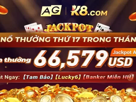 Người chơi K8 thắng giải AG Jackpot 66.579$