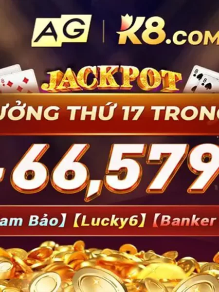 Người chơi K8 thắng giải AG Jackpot 66.579$